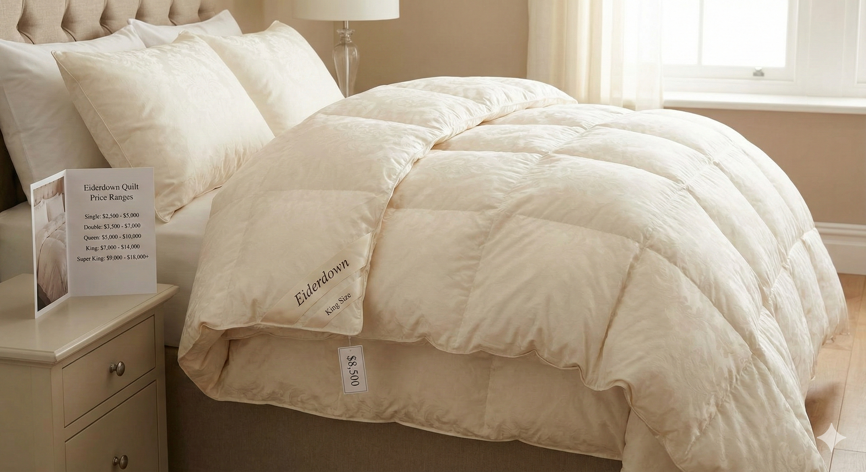 Price range of Eider Down Quilts & Duvets by Size