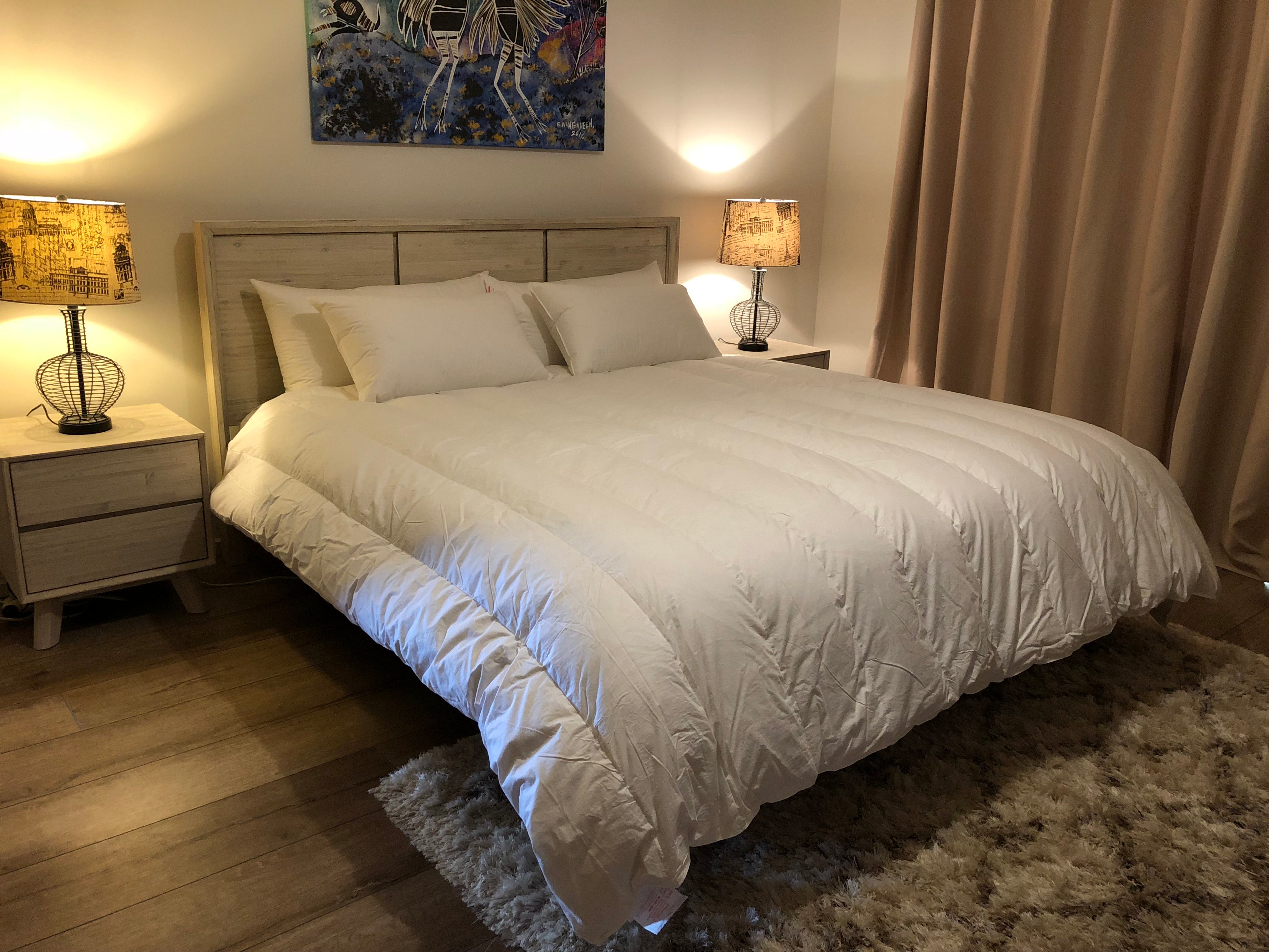 Channelled King Size Quilt 95% Goose Down 1 Blanket Warmth