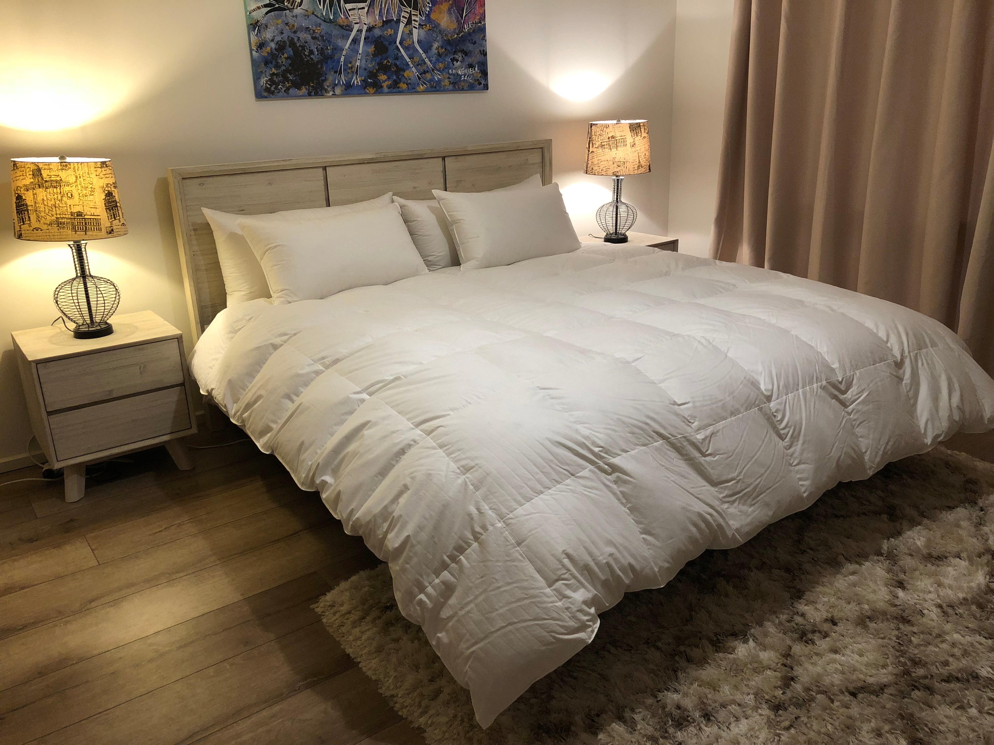 Double Bed Size Quilt Baffle Boxed 95% White Polish Mother Goose Down 3 Blanket Warmth 900 Fill Power German Batiste TE270