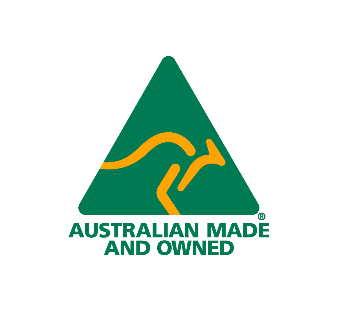 Product Label Showing Proudly Australian Made and Owned